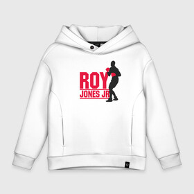 Детское худи Oversize хлопок с принтом Roy Jones Jr. , френч-терри — 70% хлопок, 30% полиэстер. Мягкий теплый начес внутри —100% хлопок | боковые карманы, эластичные манжеты и нижняя кромка, капюшон на магнитной кнопке | captain hook | roy jones | roy levesta jones | бокс | капитан хук | рой джонс