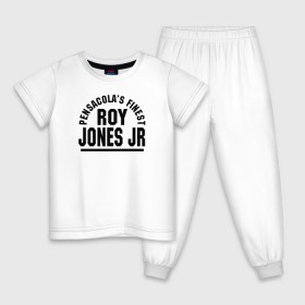 Детская пижама хлопок с принтом Roy Jones Jr. , 100% хлопок |  брюки и футболка прямого кроя, без карманов, на брюках мягкая резинка на поясе и по низу штанин
 | captain hook | roy jones | roy levesta jones | бокс | капитан хук | рой джонс