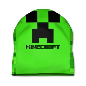 Шапка 3D с принтом MINECRAFT , 100% полиэстер | универсальный размер, печать по всей поверхности изделия | block | creeper | cube | minecraft | pixel | блок | геометрия | крафт | крипер | кубики | майнкрафт | пиксели