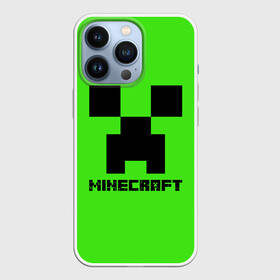Чехол для iPhone 13 Pro с принтом MINECRAFT ,  |  | block | creeper | cube | minecraft | pixel | блок | геометрия | крафт | крипер | кубики | майнкрафт | пиксели