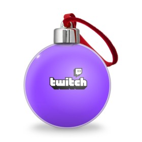 Ёлочный шар с принтом Twitch , Пластик | Диаметр: 77 мм | twich | twitch | twitch logo | twitch tv | твитч | твитч тв | твич | твич тв