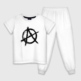Детская пижама хлопок с принтом АНАРХИЯ , 100% хлопок |  брюки и футболка прямого кроя, без карманов, на брюках мягкая резинка на поясе и по низу штанин
 | anarchy | riot | rock | анархия | бунт | знаки | музыка | панки | рок | символ