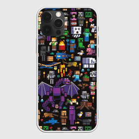 Чехол для iPhone 12 Pro Max с принтом MINECRAFT , Силикон |  | block | creeper | cube | minecraft | pixel | блок | геометрия | крафт | крипер | кубики | майнкрафт | пиксели