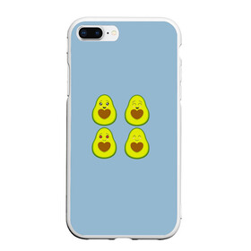 Чехол для iPhone 7Plus/8 Plus матовый с принтом Авокадо , Силикон | Область печати: задняя сторона чехла, без боковых панелей | авокадо | авокадо с сердечком | авокадо сердечко | авокадо сердце | авокадо эмоции | сердечко | четыре | четыре авокадо