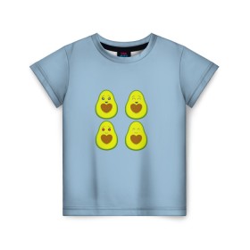 Детская футболка 3D с принтом Авокадо , 100% гипоаллергенный полиэфир | прямой крой, круглый вырез горловины, длина до линии бедер, чуть спущенное плечо, ткань немного тянется | авокадо | авокадо с сердечком | авокадо сердечко | авокадо сердце | авокадо эмоции | сердечко | четыре | четыре авокадо
