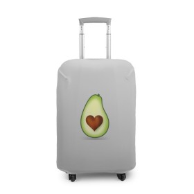 Чехол для чемодана 3D с принтом Авокадо сердечко , 86% полиэфир, 14% спандекс | двустороннее нанесение принта, прорези для ручек и колес | авокадо | авокадо с сердечком | авокадо сердечко | авокадо сердце | авокадо эмоции | сердечко | четыре | четыре авокадо