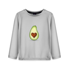 Детский лонгслив 3D с принтом Авокадо сердечко , 100% полиэстер | длинные рукава, круглый вырез горловины, полуприлегающий силуэт
 | авокадо | авокадо с сердечком | авокадо сердечко | авокадо сердце | авокадо эмоции | сердечко | четыре | четыре авокадо