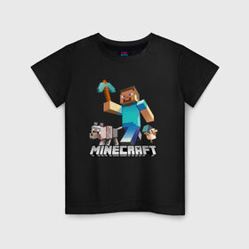 Детская футболка хлопок с принтом MINECRAFT , 100% хлопок | круглый вырез горловины, полуприлегающий силуэт, длина до линии бедер | block | creeper | cube | minecraft | pixel | блок | геометрия | крафт | крипер | кубики | майнкрафт | пиксели
