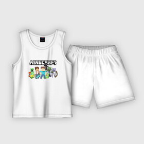 Детская пижама с шортами хлопок с принтом ROBLOX  РОБЛОКС (Z) ,  |  | block | creeper | cube | minecraft | pixel | блок | геометрия | крафт | крипер | кубики | майнкрафт | пиксели
