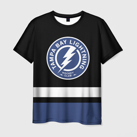 Мужская футболка 3D с принтом Тампа-Бэй Лайтнинг , 100% полиэфир | прямой крой, круглый вырез горловины, длина до линии бедер | hockey | lightning | nhl | tampa bay | tampa bay lightning | usa | лайтнинг | нхл | спорт | сша | тампа бэй | тампа бэй лайтнинг | хоккей | шайба