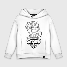 Детское худи Oversize хлопок с принтом Brawl Stars SANDY (раскраска) , френч-терри — 70% хлопок, 30% полиэстер. Мягкий теплый начес внутри —100% хлопок | боковые карманы, эластичные манжеты и нижняя кромка, капюшон на магнитной кнопке | brawl | brawl stars | crow | leon | sally | shark | stars | акула | бравл | бравл старс | браво старс | игра | компьютерная | кров | леон | леон акула | раскраска | старс | шарк