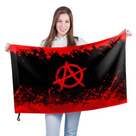 Флаг 3D с принтом АНАРХИЯ , 100% полиэстер | плотность ткани — 95 г/м2, размер — 67 х 109 см. Принт наносится с одной стороны | anarchy | riot | rock | анархия | бунт | знаки | музыка | панки | рок | символ