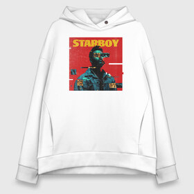 Женское худи Oversize хлопок с принтом STARBOY , френч-терри — 70% хлопок, 30% полиэстер. Мягкий теплый начес внутри —100% хлопок | боковые карманы, эластичные манжеты и нижняя кромка, капюшон на магнитной кнопке | blinding lights | heartless | starboy | the weekend | уикенд