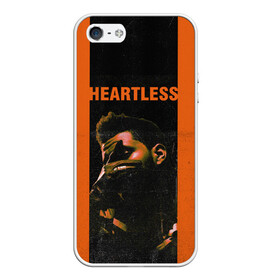 Чехол для iPhone 5/5S матовый с принтом HEARTLESS , Силикон | Область печати: задняя сторона чехла, без боковых панелей | blinding lights | heartless | starboy | the weekend | уикенд