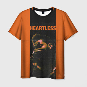 Мужская футболка 3D с принтом HEARTLESS , 100% полиэфир | прямой крой, круглый вырез горловины, длина до линии бедер | blinding lights | heartless | starboy | the weekend | уикенд