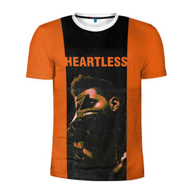 Мужская футболка 3D спортивная с принтом HEARTLESS , 100% полиэстер с улучшенными характеристиками | приталенный силуэт, круглая горловина, широкие плечи, сужается к линии бедра | blinding lights | heartless | starboy | the weekend | уикенд