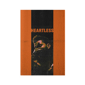 Обложка для паспорта матовая кожа с принтом HEARTLESS , натуральная матовая кожа | размер 19,3 х 13,7 см; прозрачные пластиковые крепления | blinding lights | heartless | starboy | the weekend | уикенд
