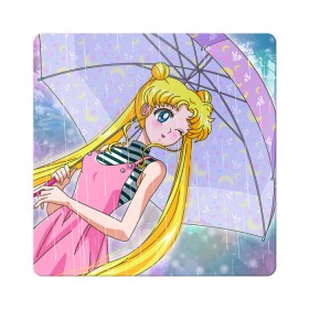 Магнит виниловый Квадрат с принтом Sailor Moon , полимерный материал с магнитным слоем | размер 9*9 см, закругленные углы | Тематика изображения на принте: baby | bunny | girl | like | pink | sailormoon | usagi | вода капли | воин | волосы | глаза | девушка | дождь | зайчик | зонтик | котик | кролик | лето | луна | малышка | матроска | небо | облака | природа | радуга | розовый