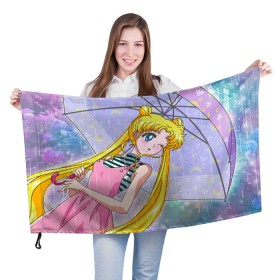 Флаг 3D с принтом Sailor Moon , 100% полиэстер | плотность ткани — 95 г/м2, размер — 67 х 109 см. Принт наносится с одной стороны | baby | bunny | girl | like | pink | sailormoon | usagi | вода капли | воин | волосы | глаза | девушка | дождь | зайчик | зонтик | котик | кролик | лето | луна | малышка | матроска | небо | облака | природа | радуга | розовый