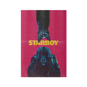 Обложка для паспорта матовая кожа с принтом STARBOY , натуральная матовая кожа | размер 19,3 х 13,7 см; прозрачные пластиковые крепления | Тематика изображения на принте: blinding lights | heartless | starboy | the weekend | уикенд