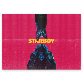 Поздравительная открытка с принтом STARBOY , 100% бумага | плотность бумаги 280 г/м2, матовая, на обратной стороне линовка и место для марки
 | blinding lights | heartless | starboy | the weekend | уикенд