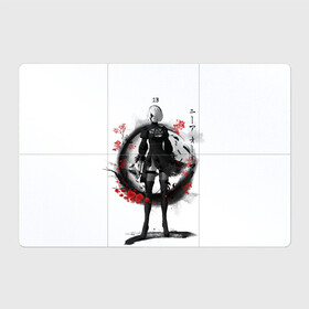 Магнитный плакат 3Х2 с принтом 2B Ink Sakura dawn , Полимерный материал с магнитным слоем | 6 деталей размером 9*9 см | 2a | 2b | 9s | andoird | ink | japanese | kanji | nier automata | nuar | sakura | yohra | андроид | кандзи | нуар | сакура | чернила | япония