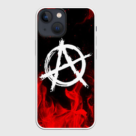 Чехол для iPhone 13 mini с принтом АНАРХИЯ | ANARCHY RED FIRE ,  |  | anarchy | riot | rock | анархия | бунт | знаки | музыка | панки | рок | символ