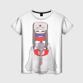 Женская футболка 3D с принтом Country Humans , 100% полиэфир ( синтетическое хлопкоподобное полотно) | прямой крой, круглый вырез горловины, длина до линии бедер | countryhumans | картинки | персонаж | прикольные картинки