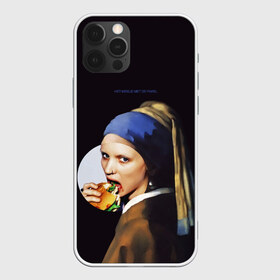 Чехол для iPhone 12 Pro Max с принтом Het meisje met de parel , Силикон |  | бургер | девушка с жемчужиной | девушка с жемчужной серёжкой | картина | мара | руни мара | серёжка | ян вермеер