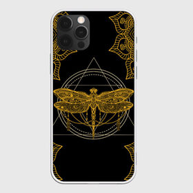 Чехол для iPhone 12 Pro Max с принтом Golden dragonfly , Силикон |  | dragonfly | golden dragonfly | стрекоза