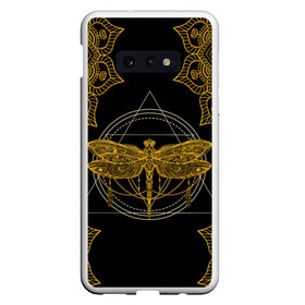 Чехол для Samsung S10E с принтом Golden dragonfly , Силикон | Область печати: задняя сторона чехла, без боковых панелей | dragonfly | golden dragonfly | стрекоза