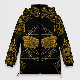 Женская зимняя куртка 3D с принтом Golden dragonfly , верх — 100% полиэстер; подкладка — 100% полиэстер; утеплитель — 100% полиэстер | длина ниже бедра, силуэт Оверсайз. Есть воротник-стойка, отстегивающийся капюшон и ветрозащитная планка. 

Боковые карманы с листочкой на кнопках и внутренний карман на молнии | dragonfly | golden dragonfly | стрекоза