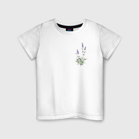 Детская футболка хлопок с принтом Lavanda , 100% хлопок | круглый вырез горловины, полуприлегающий силуэт, длина до линии бедер | лаванда | лавандовые цветы | милота | нежность | цветочки | цветы