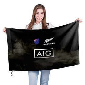 Флаг 3D с принтом ALL BLACKS , 100% полиэстер | плотность ткани — 95 г/м2, размер — 67 х 109 см. Принт наносится с одной стороны | all blacks | new zealandd | rugby | новая зеландия | олл блэкс | регби | хака