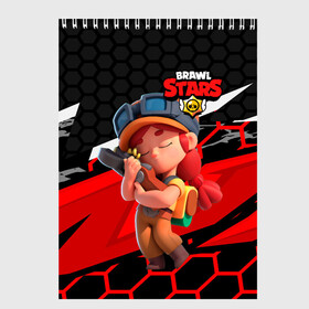 Скетчбук с принтом Jessie brawl stars , 100% бумага
 | 48 листов, плотность листов — 100 г/м2, плотность картонной обложки — 250 г/м2. Листы скреплены сверху удобной пружинной спиралью | brawl | brawl stars | brawlstars | brawl_stars | jessie | бравл | бравлстарс | ворон | джеси | джесси