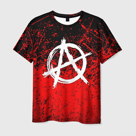 Мужская футболка 3D с принтом АНАРХИЯ , 100% полиэфир | прямой крой, круглый вырез горловины, длина до линии бедер | anarchy | riot | rock | анархия | бунт | знаки | музыка | панки | рок | символ