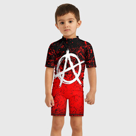 Детский купальный костюм 3D с принтом АНАРХИЯ | ANARCHY , Полиэстер 85%, Спандекс 15% | застежка на молнии на спине | anarchy | riot | rock | анархия | бунт | знаки | музыка | панки | рок | символ