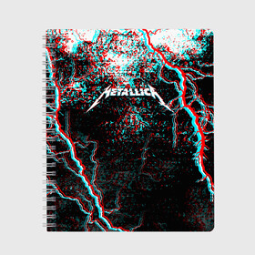 Тетрадь с принтом METALLICA GLITCH STORM , 100% бумага | 48 листов, плотность листов — 60 г/м2, плотность картонной обложки — 250 г/м2. Листы скреплены сбоку удобной пружинной спиралью. Уголки страниц и обложки скругленные. Цвет линий — светло-серый
 | metallica | rock | джеймс хэтфилд | джейсон ньюстед | дэйв мастейн | кирк хэмметт | клифф бёртон | ларс ульрих | металлика | музыка | роберт трухильо | рок