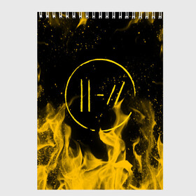 Скетчбук с принтом TWENTY ONE PILOTS , 100% бумага
 | 48 листов, плотность листов — 100 г/м2, плотность картонной обложки — 250 г/м2. Листы скреплены сверху удобной пружинной спиралью | 21 pilots | 21p | bandito | blurryface | chlorine | joshua | ned | top | trench | twenty one pilots | tyler | бандито | нэд | тренч