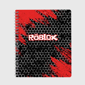 Тетрадь с принтом ROBLOX , 100% бумага | 48 листов, плотность листов — 60 г/м2, плотность картонной обложки — 250 г/м2. Листы скреплены сбоку удобной пружинной спиралью. Уголки страниц и обложки скругленные. Цвет линий — светло-серый
 | roblox | игра | компьютерная игра | логотип | онлайн | онлайн игра | роблакс | роблокс