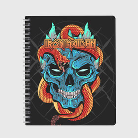 Тетрадь с принтом Iron Maiden , 100% бумага | 48 листов, плотность листов — 60 г/м2, плотность картонной обложки — 250 г/м2. Листы скреплены сбоку удобной пружинной спиралью. Уголки страниц и обложки скругленные. Цвет линий — светло-серый
 | 80s | hardrock | heavy | iron | maiden | metal | pop | steve harris | the final frontier | uk | айрон | группа | железная дева | метал | мэйден | хеви