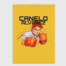 Скетчбук с принтом Canelo Alvarez , 100% бумага
 | 48 листов, плотность листов — 100 г/м2, плотность картонной обложки — 250 г/м2. Листы скреплены сверху удобной пружинной спиралью | 