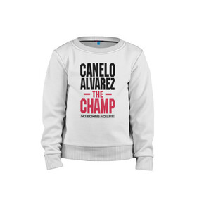 Детский свитшот хлопок с принтом Canelo Alvarez , 100% хлопок | круглый вырез горловины, эластичные манжеты, пояс и воротник | 