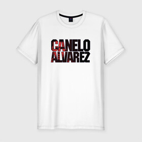 Мужская футболка хлопок Slim с принтом Canelo Alvarez , 92% хлопок, 8% лайкра | приталенный силуэт, круглый вырез ворота, длина до линии бедра, короткий рукав | 