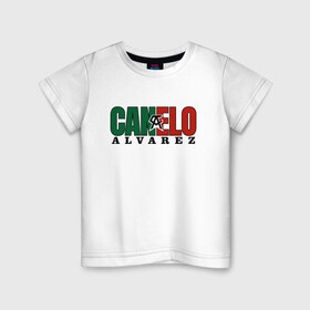 Детская футболка хлопок с принтом Canelo Alvarez , 100% хлопок | круглый вырез горловины, полуприлегающий силуэт, длина до линии бедер | Тематика изображения на принте: 