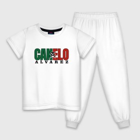Детская пижама хлопок с принтом Canelo Alvarez , 100% хлопок |  брюки и футболка прямого кроя, без карманов, на брюках мягкая резинка на поясе и по низу штанин
 | 