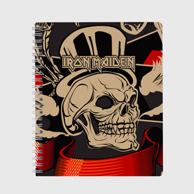 Тетрадь с принтом Iron Maiden , 100% бумага | 48 листов, плотность листов — 60 г/м2, плотность картонной обложки — 250 г/м2. Листы скреплены сбоку удобной пружинной спиралью. Уголки страниц и обложки скругленные. Цвет линий — светло-серый
 | 80s | hardrock | heavy | iron | maiden | metal | pop | steve harris | the final frontier | uk | айрон | группа | железная дева | метал | мэйден | хеви