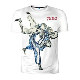 Мужская футболка 3D спортивная с принтом Борьба Дзюдо , 100% полиэстер с улучшенными характеристиками | приталенный силуэт, круглая горловина, широкие плечи, сужается к линии бедра | 23 февраля | judo | sport | борьба | дзюдо | единоборства | спорт