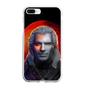 Чехол для iPhone 7Plus/8 Plus матовый с принтом HALF WITCHER , Силикон | Область печати: задняя сторона чехла, без боковых панелей | gerald | geralt | henry cavill | netflix | the witcher | wild hunt | witcher | wolf | ведьмак | ведьмак сериал | волк | генри кавилл | геральд | дикая охота | нетфликс | нэтфликс