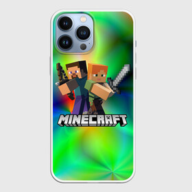 Чехол для iPhone 13 Pro Max с принтом MINECRAFT ,  |  | Тематика изображения на принте: block | creeper | cube | minecraft | pixel | блок | геометрия | крафт | крипер | кубики | майнкрафт | пиксели